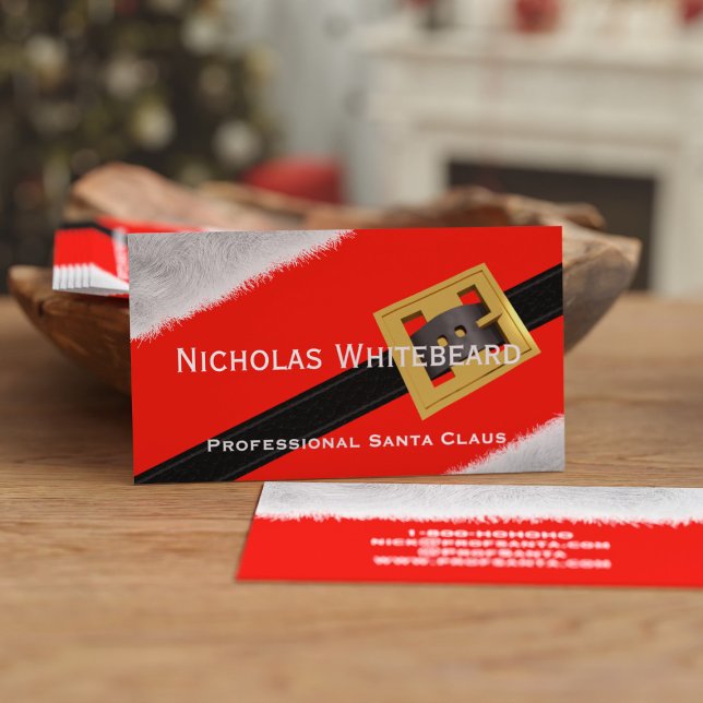 Red Beruflich Santa Claus Custom Business Cards Visitenkarte (For all Professional Santas. Just add your contact details!🎄)