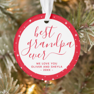 Red Best Grand-père Ever Script Stars Photo sur le