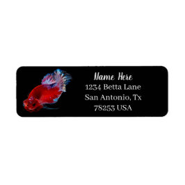 Red Betta Fighting Fish Return Address