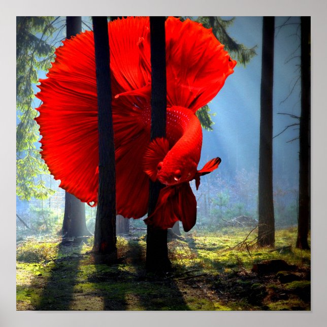 Red Betta Fish Poster (Vorne)