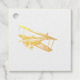 Red Bi-Flugzeug Foil Favor Tag