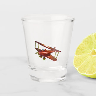 Red Bi-Flugzeug Schnapsglas