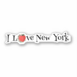 RED BIG APPLE I Liebe New York Aufkleber