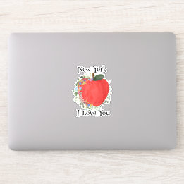 RED BIG APPLE New York I Liebe You Aufkleber
