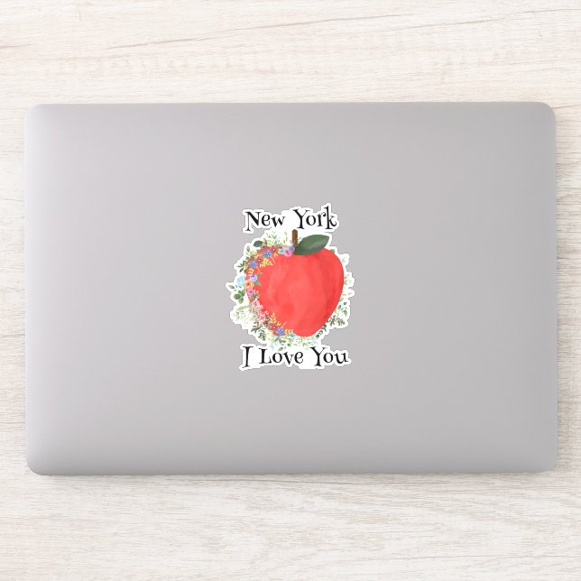 RED BIG APPLE New York I Liebe You Aufkleber (Computer)