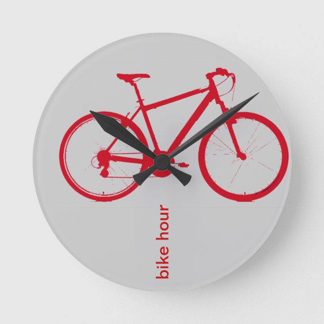 red bike, cycling runde wanduhr (Vorderseite)
