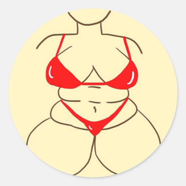 Red Bikini Runder Aufkleber (Vorderseite)
