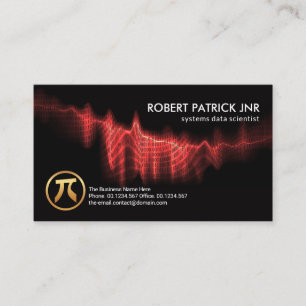 Red Binary Codes Digital Wave Data Scientist Visitenkarte