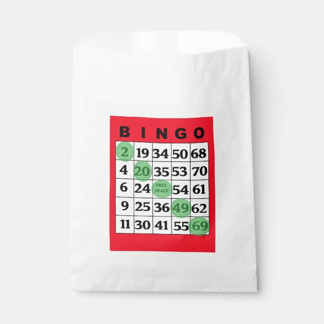 Red BINGO Card Gastgeschenk Bag Geschenktütchen (Vorderseite)