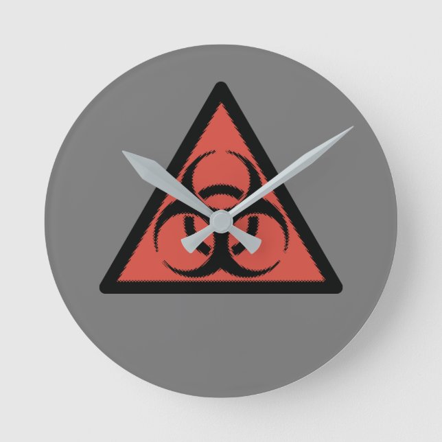 Red Biogefährdung Runde Wanduhr (Vorderseite)
