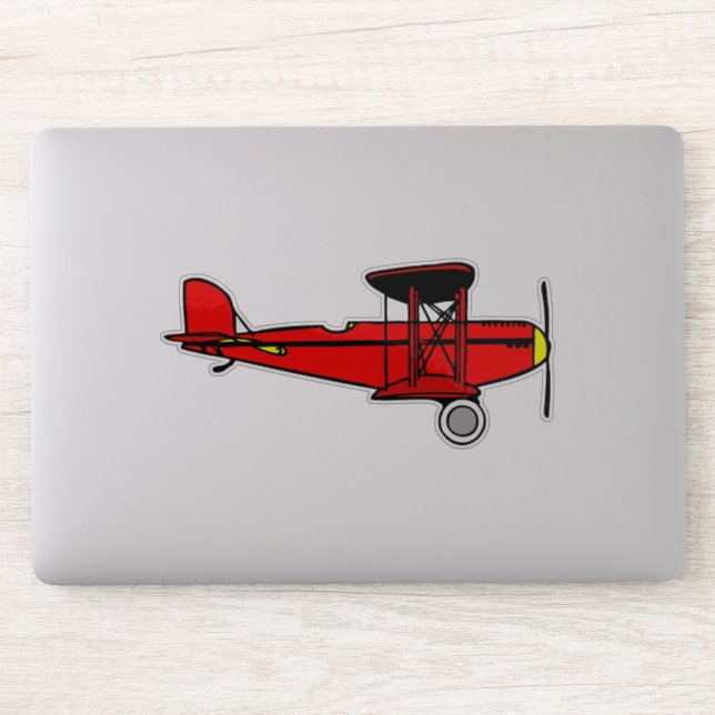 Red Biplane Aufkleber (Computer)