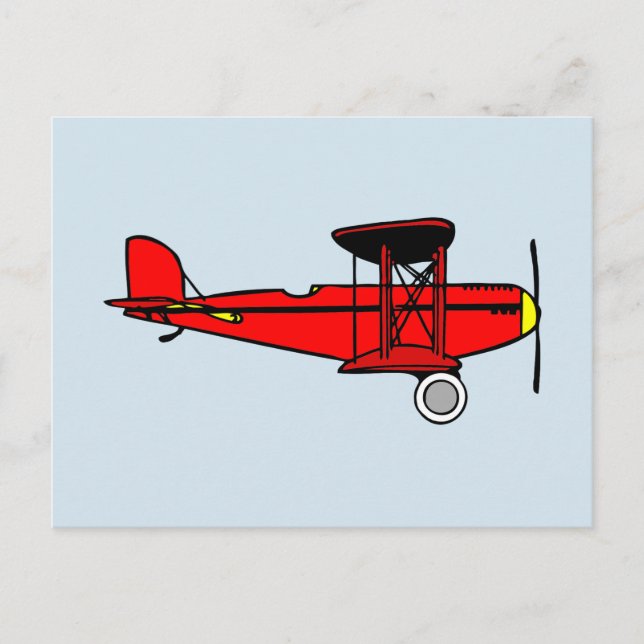 Red Biplane Postkarte (Vorderseite)
