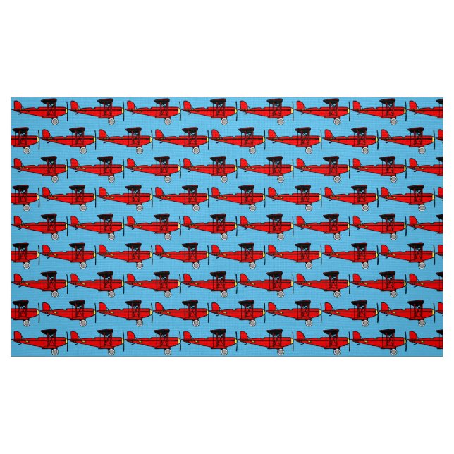 Red Biplane Stoff (Fat Quarter (45,7 x 55,9 cm))