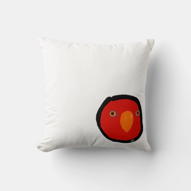 Red birb "GUMI" wuewuewuewuewue.....staring . Kissen (Vorderseite)