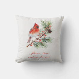 Red Bird Cardinal Christmas Throw Pillow Kissen