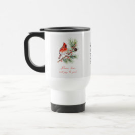 Red Bird Cardinal Christmas Travel Mug Reisebecher