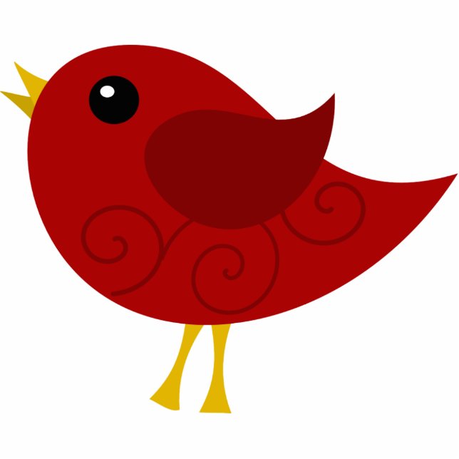 Red Bird Fotoskulptur Ornament (Vorne)