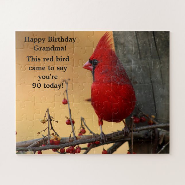 Red Bird Kardinal Large Pieces Gift Oma (Horizontal)