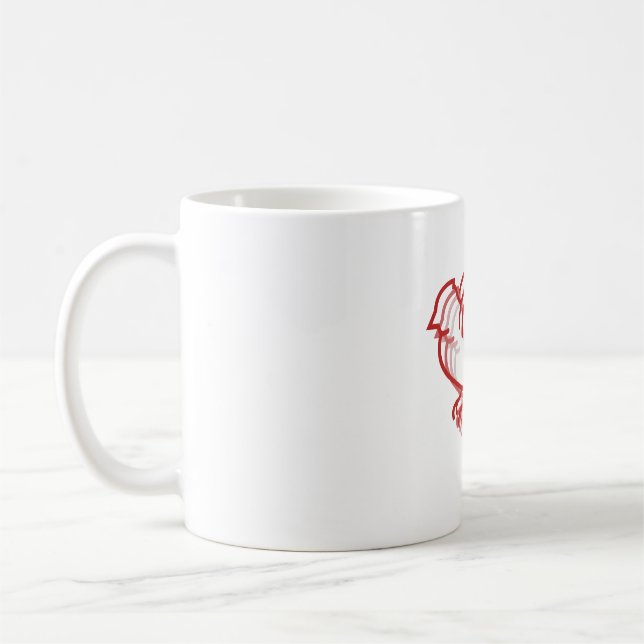 red bird layered animal kaffeetasse (Links)