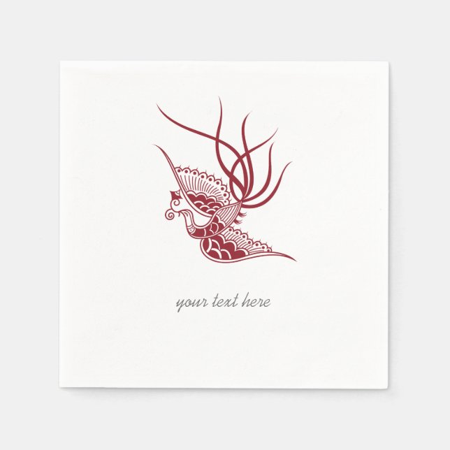 Red Bird Party Paper Napkin Set Serviette (Vorderseite)