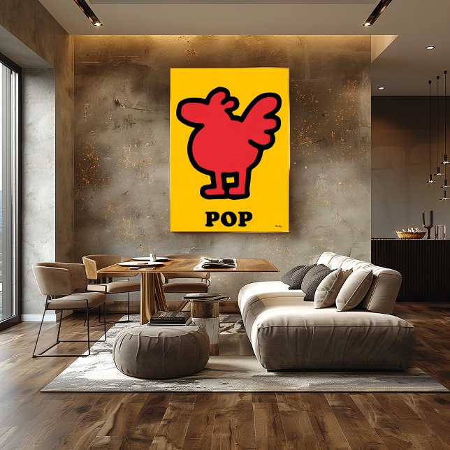 Red Bird Pop Art - Cartoon Tierische Silhouette Poster (Von Creator hochgeladen)