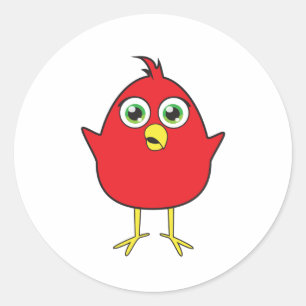 Red Bird Runder Aufkleber