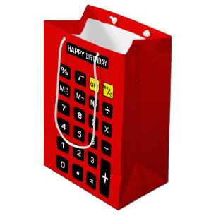 Red Birthday Calculator Mittlere Geschenktüte