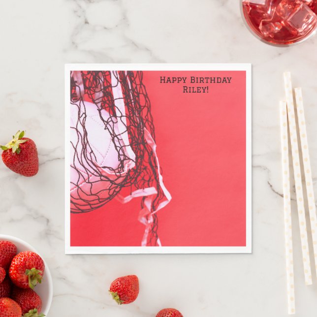 Red Birthday Net & Volleyball Serviette (Beispiel)