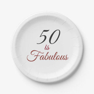 Red & Black "50 is Fabulous" 50. Geburtstagsparty  Pappteller