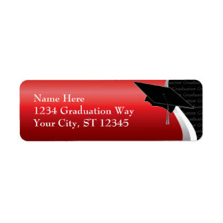 Red & Black Abschluss Address Label