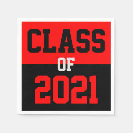 Red & Black Abschluss Class 2024 Serviette