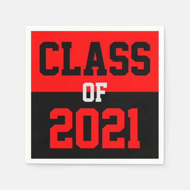Red & Black Abschluss Class 2024 Serviette (Vorderseite)