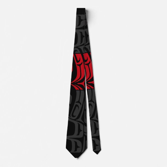 Red & Black Abstrakt #1 Krawatte (Vorderseite)