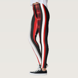 Red Black Abstrakte Karierte TrendCollection Leggings