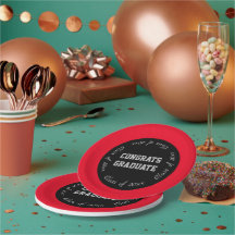 Red Black and Gray Glückwunschs Graduate Class of 