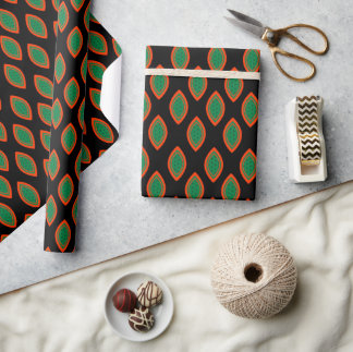 Red, Black, And, Green Ankara Style Wrapping Paper Geschenkpapier