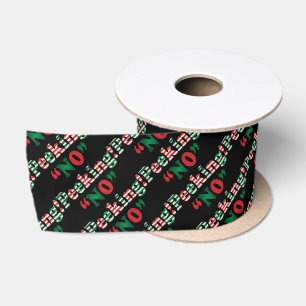 Red, Black and Green No Peking Weihnachten Satinband