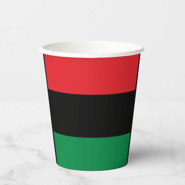Red Black and Green Paper Cups Pappbecher (Vorderseite)