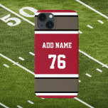 Red Black and Pewter Sports Strip Case-Mate iPhone Hülle<br><div class="desc">Ein toller Gegenstand für den Tampa Bay Fan in Ihrem Leben. Rot,  Pewter und Black Football Jersey Stil Streifen Design. Die Farben,  die wir für diese Serie von Hüllen ausgewählt haben,  stimmen mit Ihren Lieblingsfarben überein,  wir können sie hier einfach nicht erwähnen. Perfektes Geschenk für Fußballfans.</div>