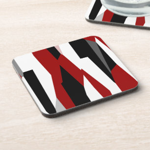 Red black and white abstract getränkeuntersetzer