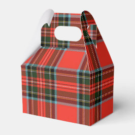 Red Black and White Plaid Pattern Gable Geschenkschachtel