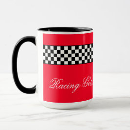 Red Black and White Race Tasse