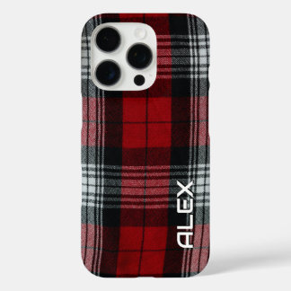 Red Black and White Tartan - Klassisches Kariertes iPhone 16 Pro Hülle