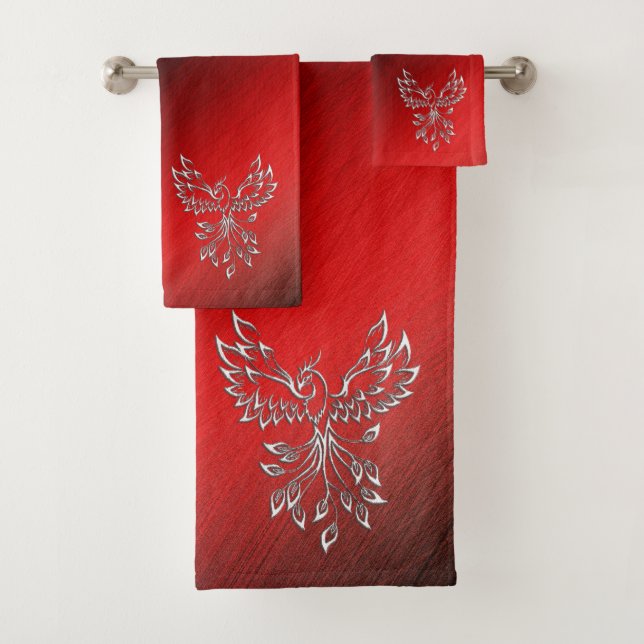 Red Black Ashes und Phoenix Badhandtuch Set (Insitu)