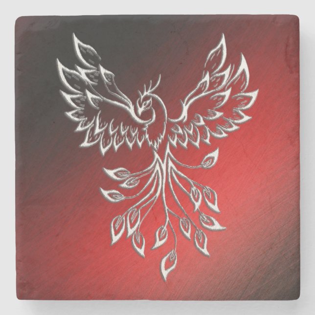 Red Black Ashes und Phoenix Steinuntersetzer (Vorderseite)
