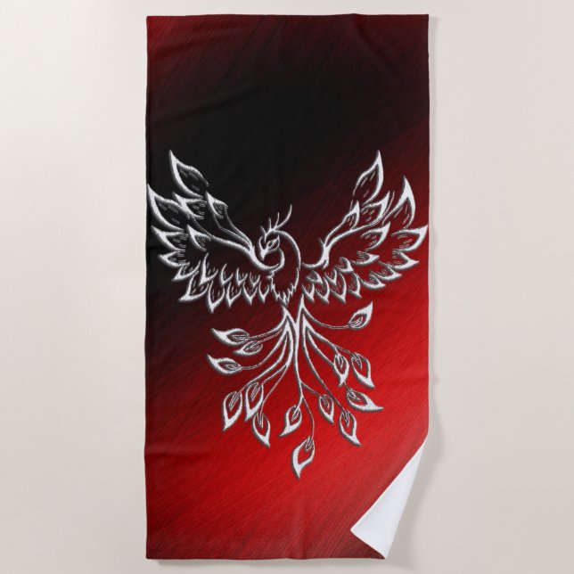 Red Black Ashes und Phoenix Strandtuch (Vorderseite)