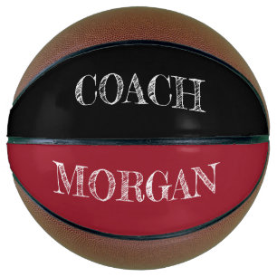 RED Black Ätzing Custom COACH NAME Basketball