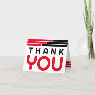 Red & Black Bars Abschluss Vielen Dank Dankeskarte