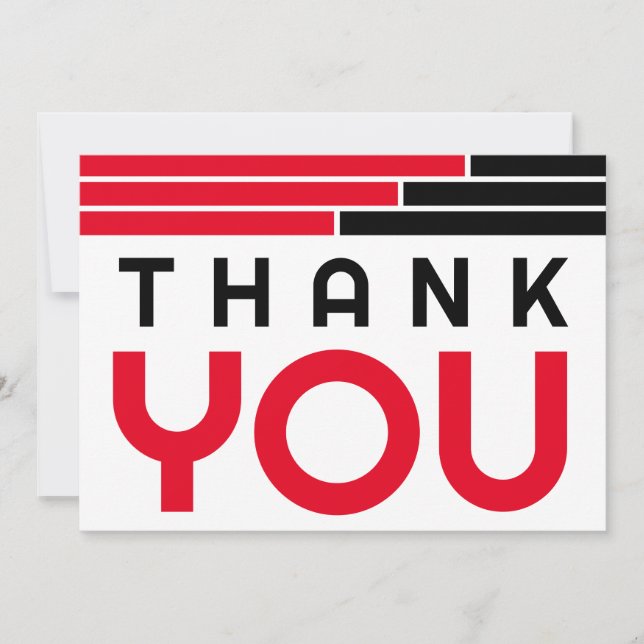 Red & Black Bars Grad Party Danke (Vorderseite)