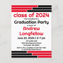 Red & Black Bars Graduation Party